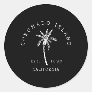 Coronado Island California Palm Tree Novelty Runder Aufkleber