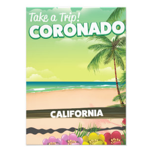 Coronado Kalifornien Strand Reiseplakat Fotodruck