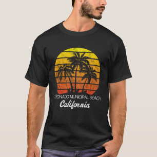 Coronado Municipal Beach CA Vintager Sonnenunterga T-Shirt