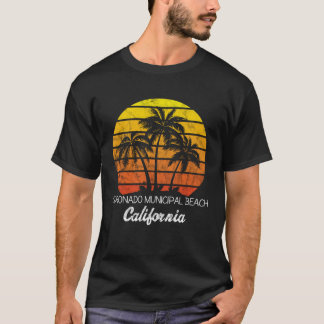 Coronado Municipal Beach CA Vintager Sonnenunterga T-Shirt