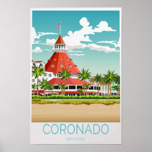 Coronado San Diego Reiseplakat Kalifornien Reise Poster