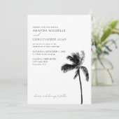 Coronado Wedding Simple Black & White Einladung (Stehend Vorderseite)