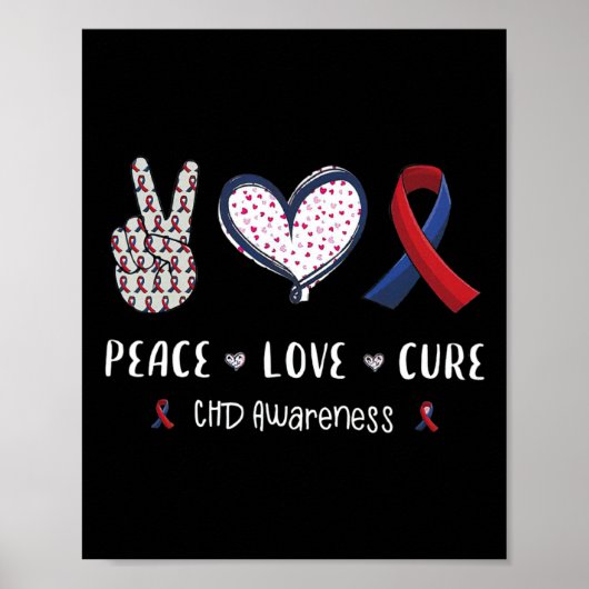 Coronary Heart Disease Ribbon Chd Awareness Month Poster (Vorne)