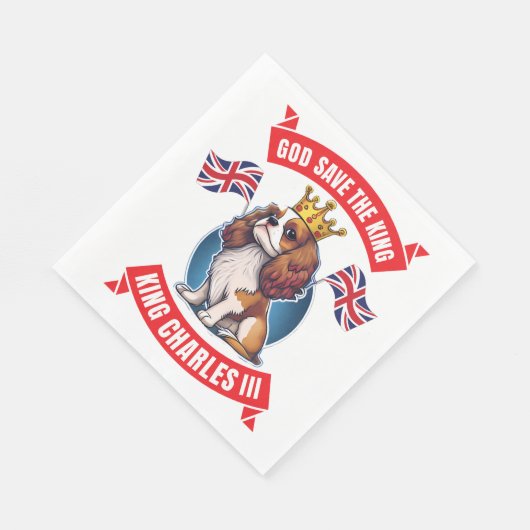 Coronation Cavalier King Charles Serviette (Ecke)