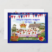 Coronation Celebration Tee Party Einladung (Vorne/Hinten)