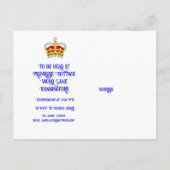 Coronation Celebration Tee Party Einladung (Rückseite)