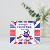 Coronation Celebration Tee Party Einladung Postc Postkarte (Stehend Vorderseite)