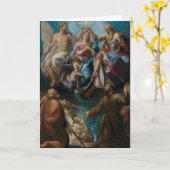 Coronation Jungfrau Mary St. Joseph Francis Karte (Gelbe Blume)