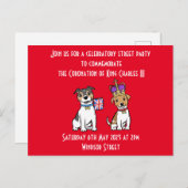 Coronation Party Postkarte Einladung (Vorne/Hinten)