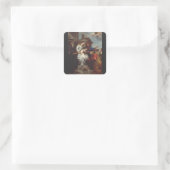 Coronation Saint Rosalia von Anthony van Dyck Quadratischer Aufkleber (Tasche)