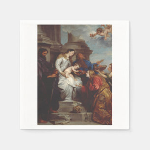 Coronation Saint Rosalia von Anthony van Dyck Serviette