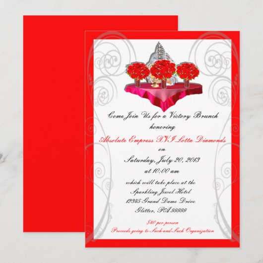 Coronation Sieg Brunch Custom Einladungen (Vorne/Hinten)