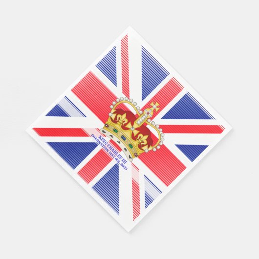 Coronation Souvenir des Königs Charles III Crossbo Serviette (Ecke)