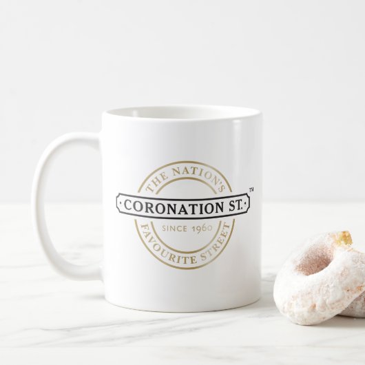 Coronation Street - Logo Kaffeetasse (Mit Donut)