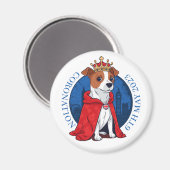 Coronation UK. Funny Jack Russell Terrier Hund Magnet (Vorderseite/Rückseite)