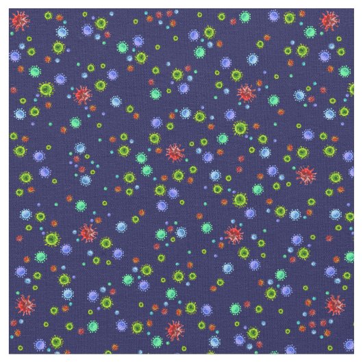 Coronavirus auf Royal Blue. Hör auf mit der Spread Stoff (Nahaufnahme)