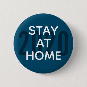 Coronavirus Bleibe Zuhause 2020 Blue White Button