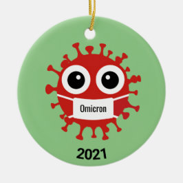 Coronavirus Covid-19 Omicron Variantenornament Keramik Ornament