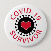 Coronavirus Covid-19 Survivor Button (Vorderseite)