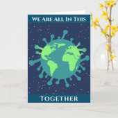 Coronavirus Covid 19 zusammen Karte (Gelbe Blume)