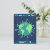 Coronavirus Covid 19 zusammen Postkarte (Stehend Vorderseite)