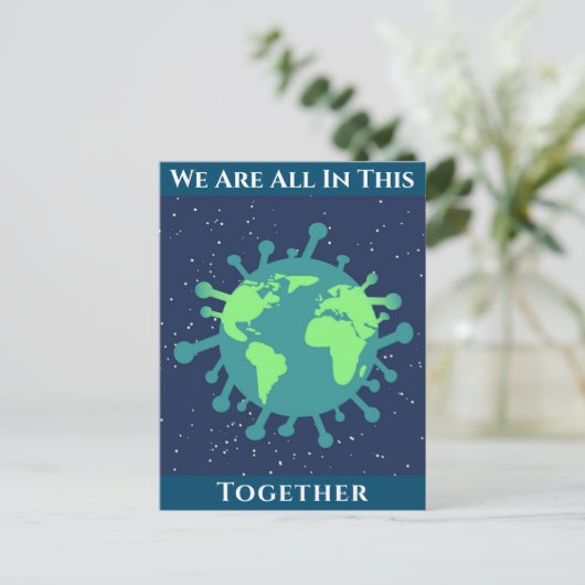 Coronavirus Covid 19 zusammen Postkarte (Stehend Vorderseite)