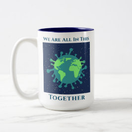 Coronavirus Covid 19 zusammen Zweifarbige Tasse