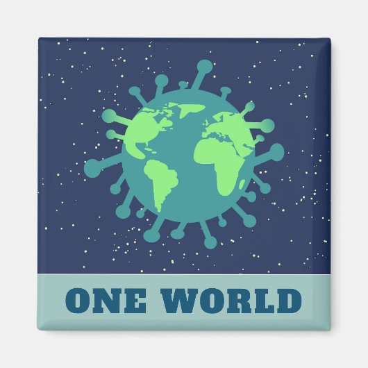 Coronavirus eine Welt, alle zusammen Magnet (Vorne)