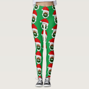 coronavirus-Gesichtsmaske schwarz Santa Weihnachte Leggings