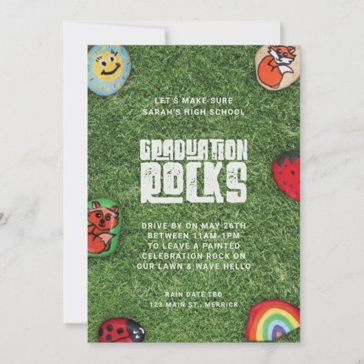 Coronavirus Graduation Party Rock Party Parade Einladung (Vorderseite)