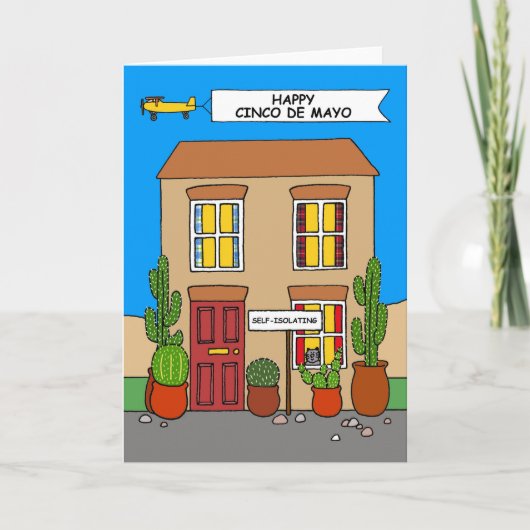Coronavirus, Happy Cinco de Mayo, Selbstisoalting. Karte (Vorderseite)