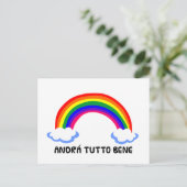 Coronavirus hope rainbow virus andra tutto ben co postkarte (Stehend Vorderseite)