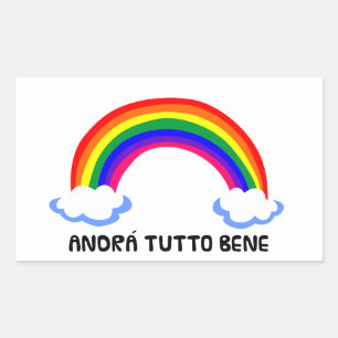 Coronavirus hope rainbow virus andra tutto ben co rechteckiger aufkleber