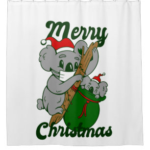 coronavirus koala weihnachtsgesichtsmaske duschvorhang