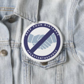 Coronavirus No Handshake #FLATTENTHECURVE Blue Button (Beispiel)