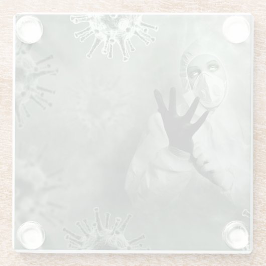 Coronavirus Nurse Glasuntersetzer (Rückseite)