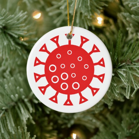 Coronavirus Red Funny Personalisierte Weihnachten Keramik Ornament (Baum)