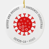 Coronavirus Red Funny Personalisierte Weihnachten Keramik Ornament (Hinten)