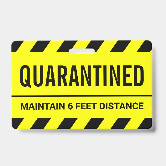 Coronavirus Selbstisolierung Quarantäne Ausweis (Vorderseite)