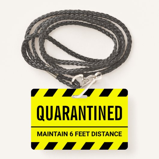 Coronavirus Selbstisolierung Quarantäne Ausweis (Vorderseite mit Schlüsselband)