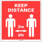 Coronavirus Sozialabgrenzendes Flohzeichen Aufkleber (Blatt)