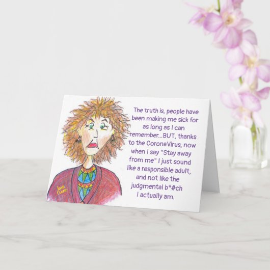 CoronaVirus-Spaß Karte (Orchidee)