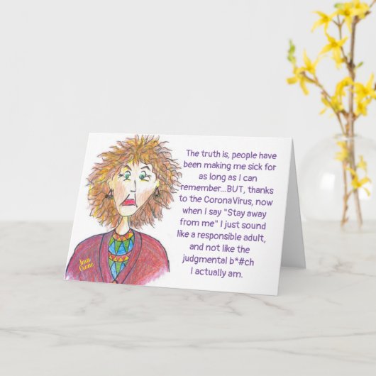 CoronaVirus-Spaß Karte (Gelbe Blume)