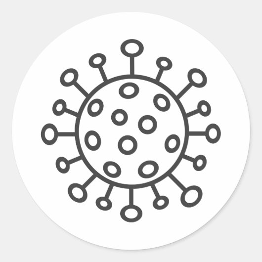 Coronavirus-Symbol Runder Aufkleber (Vorderseite)