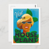 Coronavirus Tourism Bureau One House Pflanze Postkarte (Vorne/Hinten)
