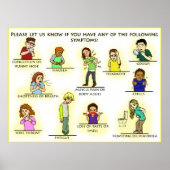 Coronavirus visuelle Symptome Poster (Vorne)