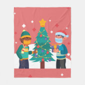 Coronavirus-Weihnachtsbaum Fleecedecke (Vorderseite)