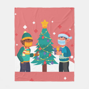 Coronavirus-Weihnachtsbaum Fleecedecke