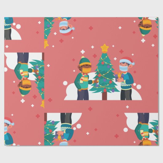 Coronavirus-Weihnachtsbaum Geschenkpapier (Flach)