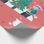 Coronavirus-Weihnachtsbaum Geschenkpapier (Ecke)